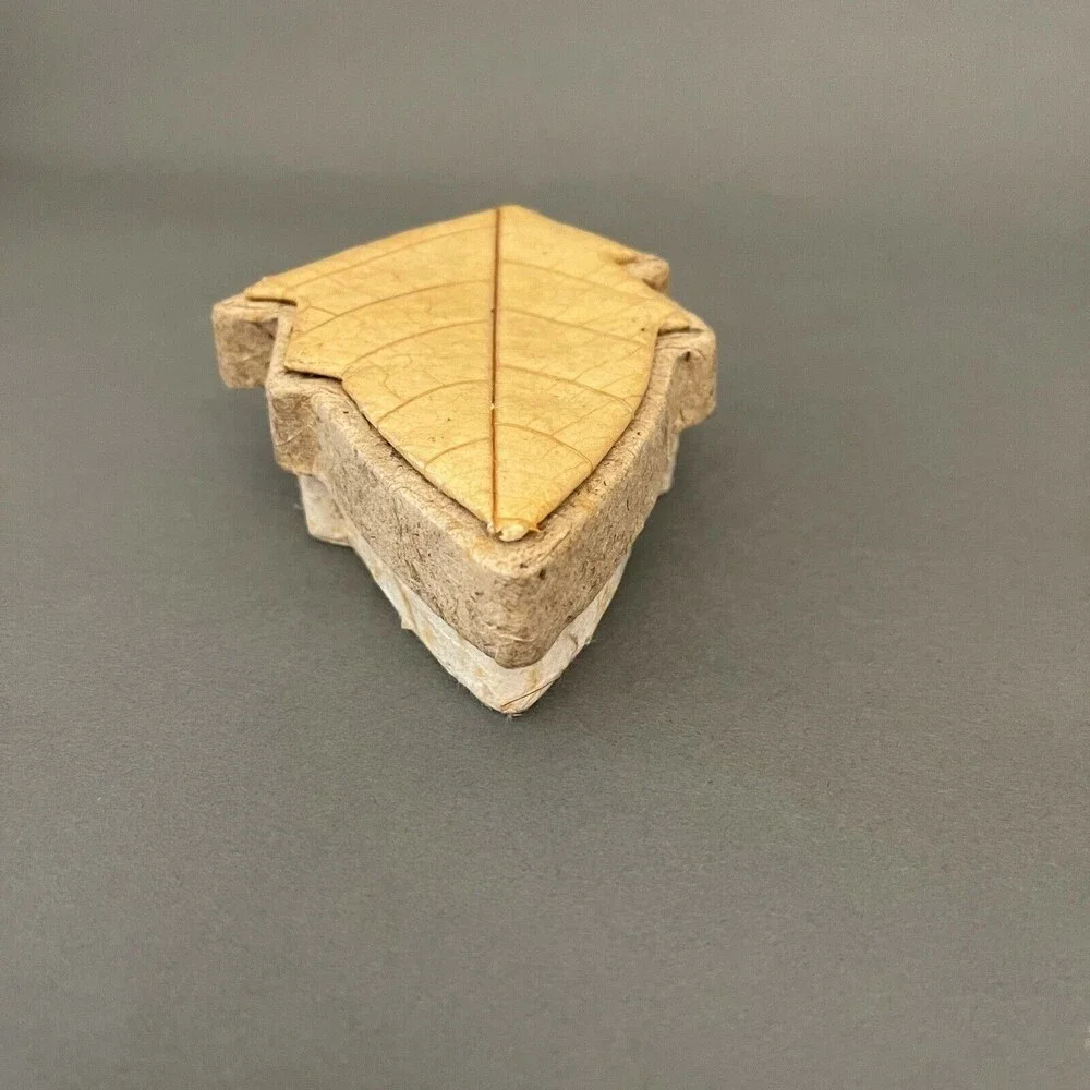 Autumn Leaf‎ Beige Brown Jewelry Trinket Box Cardboard